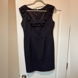 Banana republic ruffle front dress navy